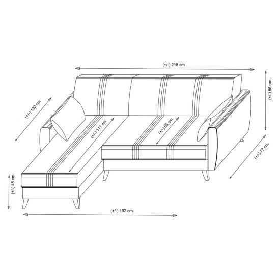 Corner Sofa-Bed Zaden - Beige Beige Corner Sofa-Bed Zaden - Beige Beige