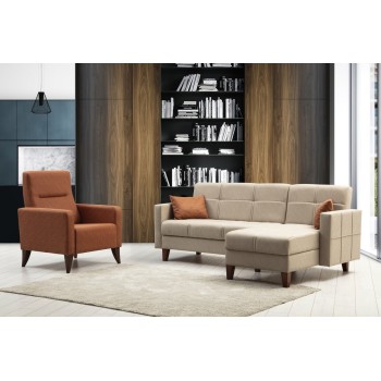 Sofa Set Polya L - Beige Beige