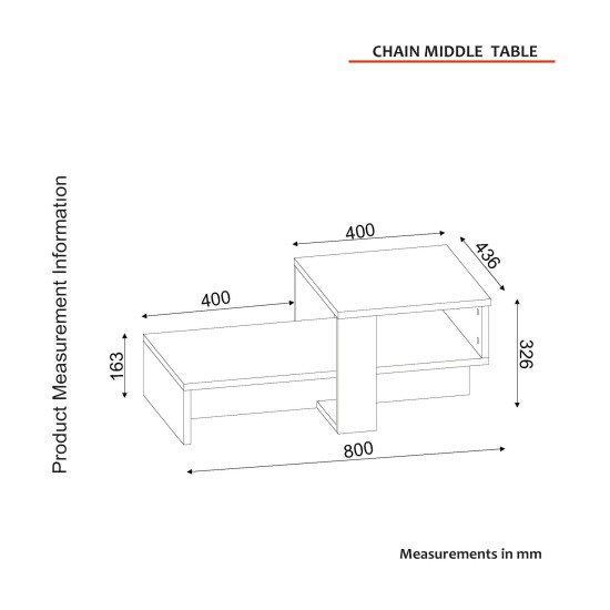 Coffee Table Chain - White, Walnut White
Walnut