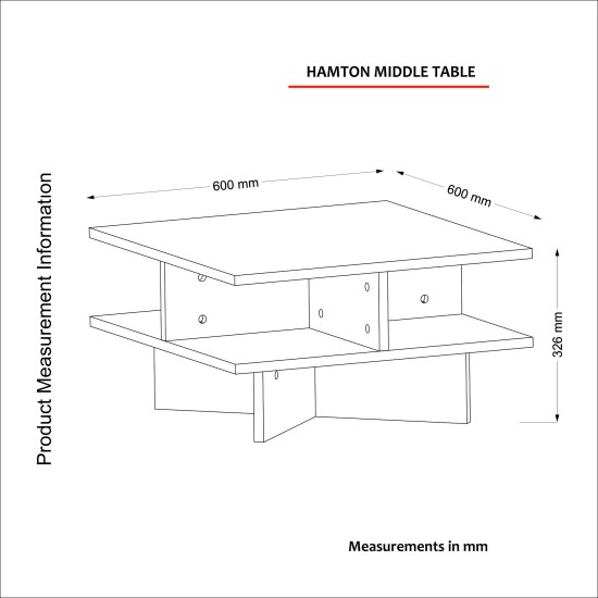 Τραπέζι Σαλονιού - Hamton - Χρώμα Καρυδί & Λευκό - 60x32x60εκ