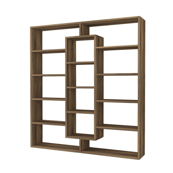 Βιβλιοθήκη - Ample - Χρώμα Καρυδί -125x22x135εκ