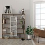 Βιβλιοθήκη - Ample - Χρώμα Λευκό & Καρυδί - 125x22x136εκ