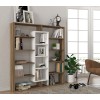 Βιβλιοθήκη - Ample - Χρώμα Λευκό & Καρυδί - 125x22x136εκ