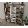 Βιβλιοθήκη - Ample - Χρώμα Λευκό & Καρυδί - 125x22x136εκ