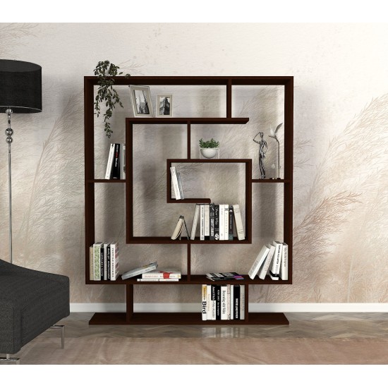 Βιβλιοθήκη - Sarmasik - Χρώμα Wenge - 125x22x150εκ Βιβλιοθήκη - Sarmasik - Χρώμα Wenge - 125x22x150εκ