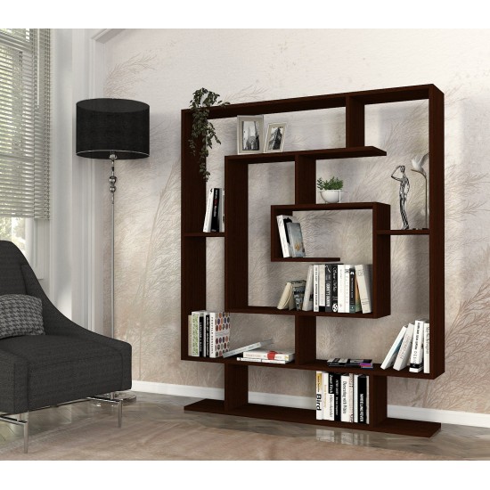 Βιβλιοθήκη - Sarmasik - Χρώμα Wenge - 125x22x150εκ Βιβλιοθήκη - Sarmasik - Χρώμα Wenge - 125x22x150εκ