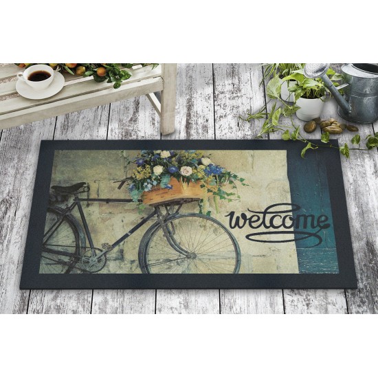 Pvc Doormat Bicycle Multicolor Aberto Design Pvc Doormat Bicycle Multicolor
