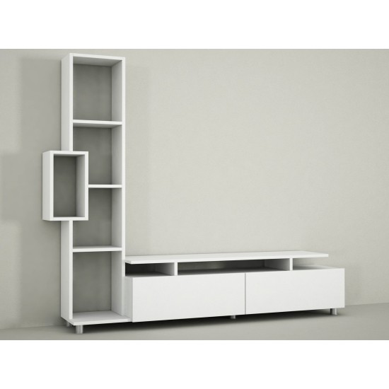 Σύνθεση Τηλεόρασης - Tulip - Χρώμα Λευκό - 160x29.5x166.7εκ Σύνθεση Τηλεόρασης - Tulip - Χρώμα Λευκό - 160x29.5x166.7εκ