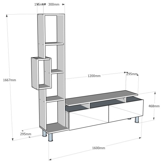 TV Unit Tulip - White, Walnut White
Walnut TV Unit Tulip - White, Walnut White
Walnut
