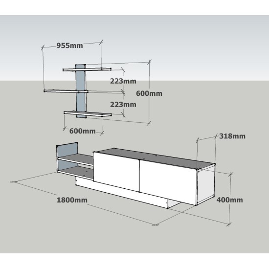 TV Unit Egemen - White White TV Unit Egemen - White White