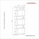 Βιβλιοθήκη - Blok - Χρώμα Λευκό - 60x20x165εκ