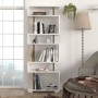 Βιβλιοθήκη - Blok - Χρώμα Λευκό Καρυδί - 60x20x165εκ