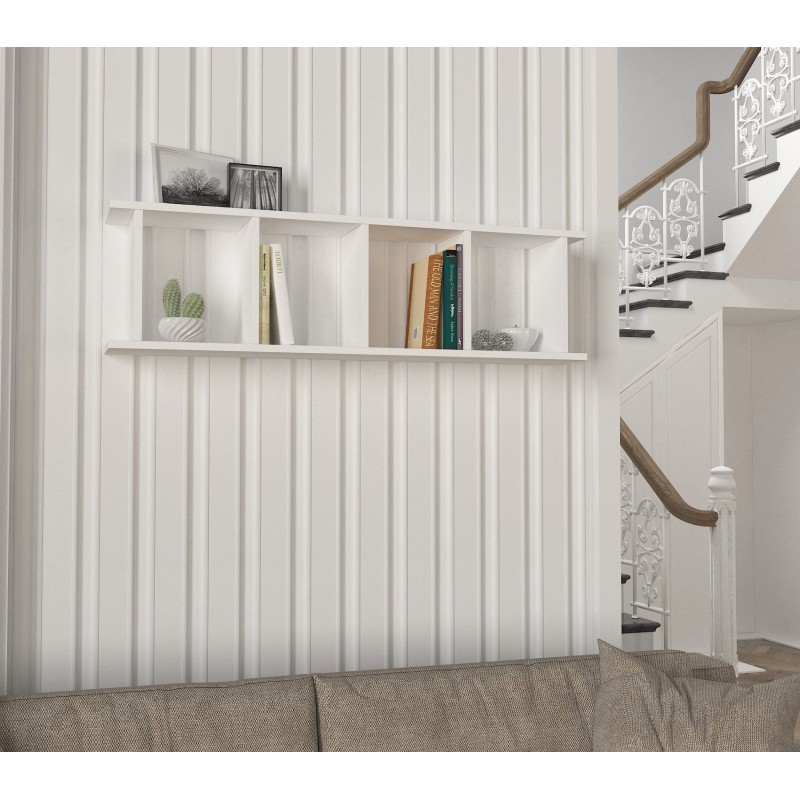 Ραφιέρα Τοίχου - Snow - Χρώμα Λευκό - 120x20x34εκ