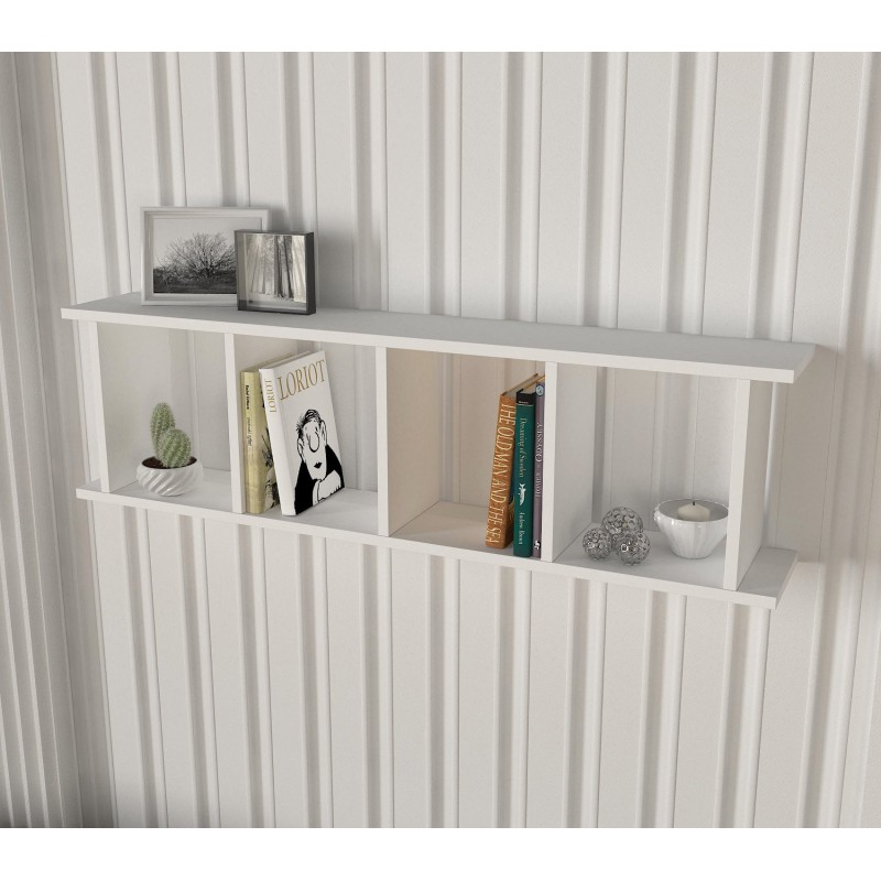 Ραφιέρα Τοίχου - Snow - Χρώμα Λευκό - 120x20x34εκ