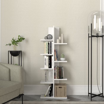 Βιβλιοθήκη - Tree - Χρώμα Λευκό - 45x22x121εκ