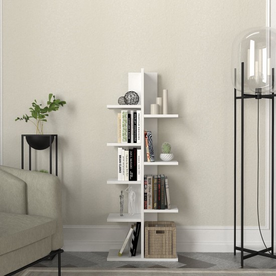 Βιβλιοθήκη - Tree - Χρώμα Λευκό - 45x22x121εκ