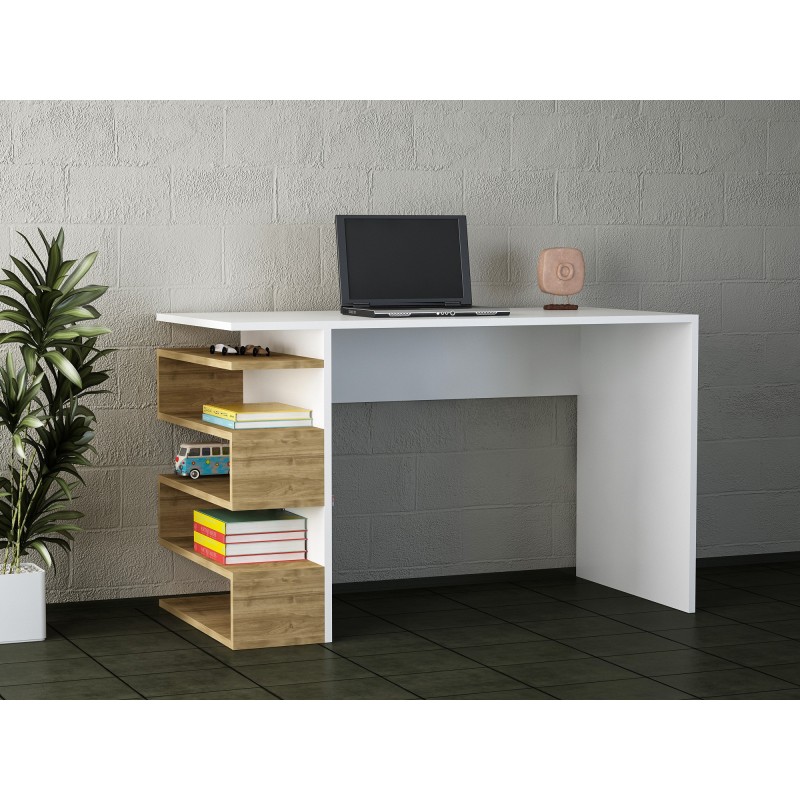 Study Desk Snake - White, Walnut White
Walnut