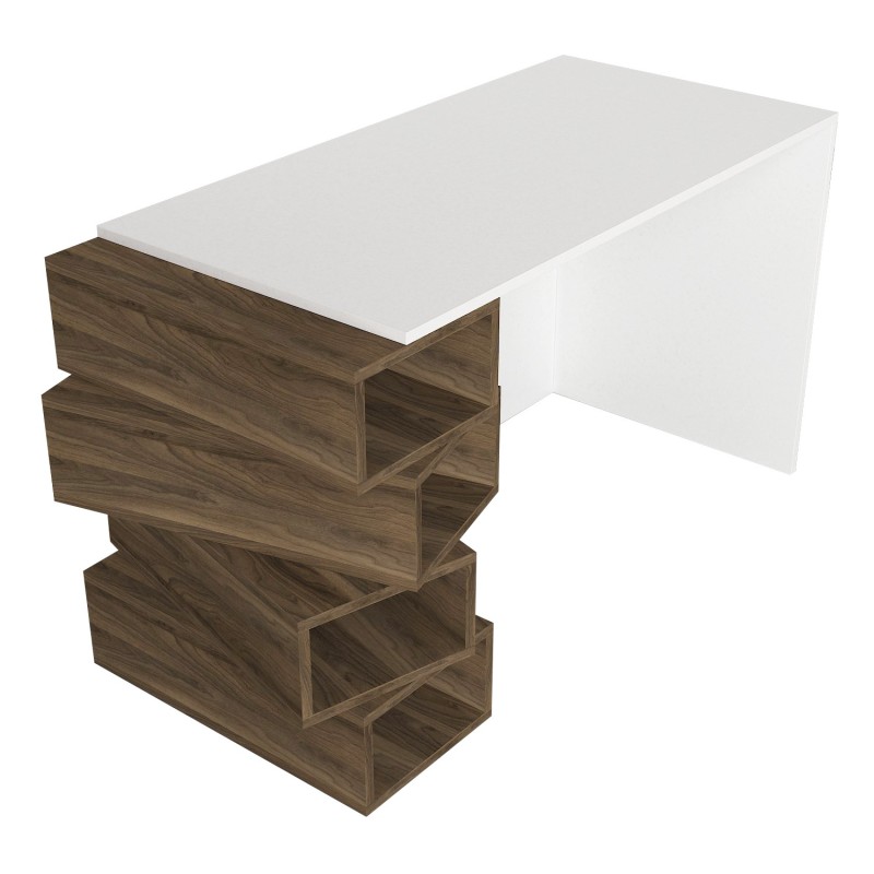 Study Desk Jenga - White, Walnut White
Walnut