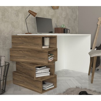 Study Desk Jenga - White, Walnut White
Walnut