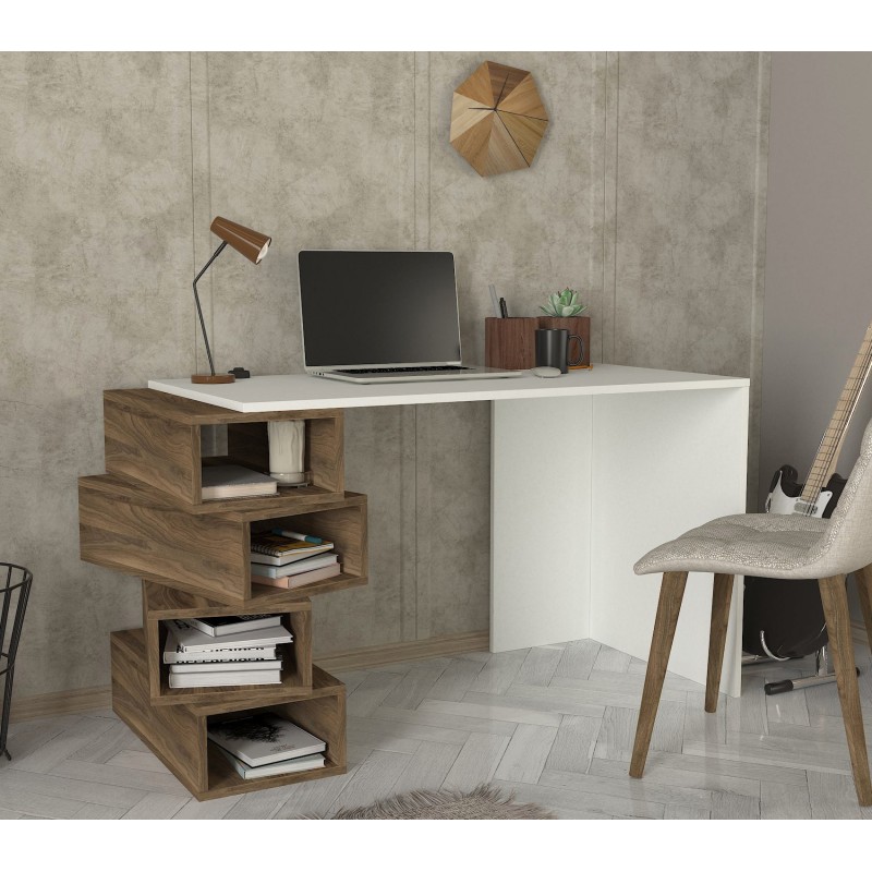 Study Desk Jenga - White, Walnut White
Walnut