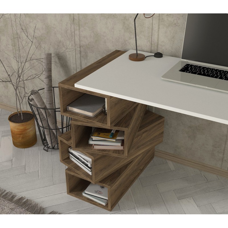 Study Desk Jenga - White, Walnut White
Walnut