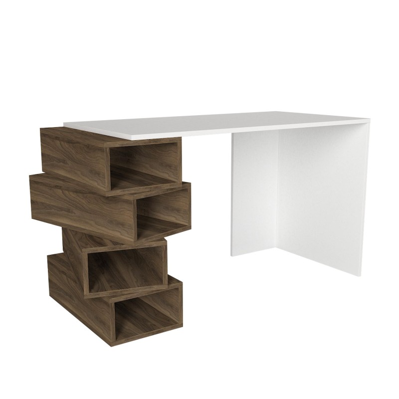 Study Desk Jenga - White, Walnut White
Walnut