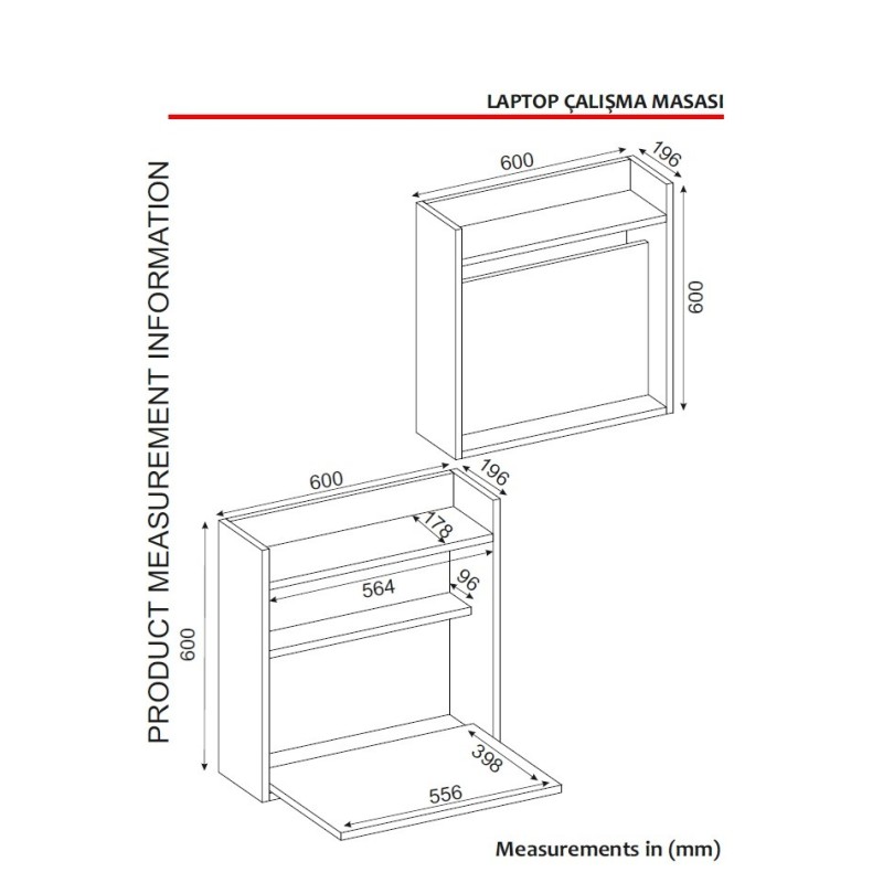 Study Desk Laptop - White, Walnut White
Walnut