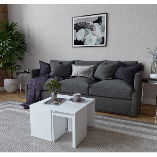 Coffee Table Set Ortanca - White White Hanah Home Coffee Table Set Ortanca - White White