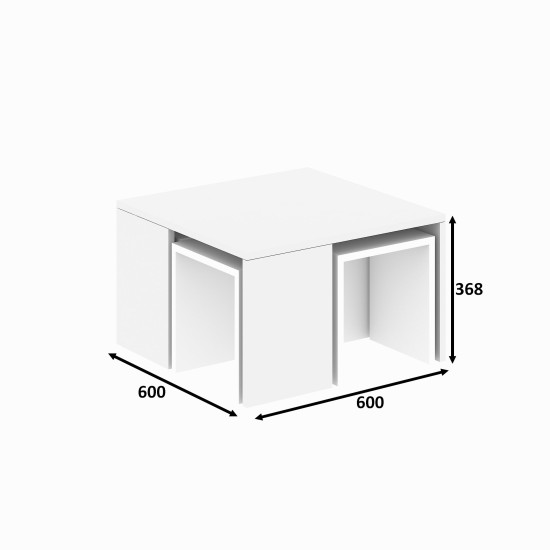 Coffee Table Set Ortanca - White White Hanah Home Coffee Table Set Ortanca - White White