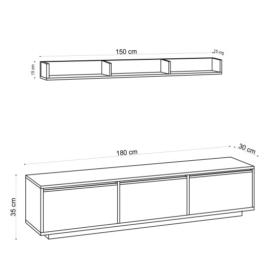 TV Unit Prag - White White TV Unit Prag - White White