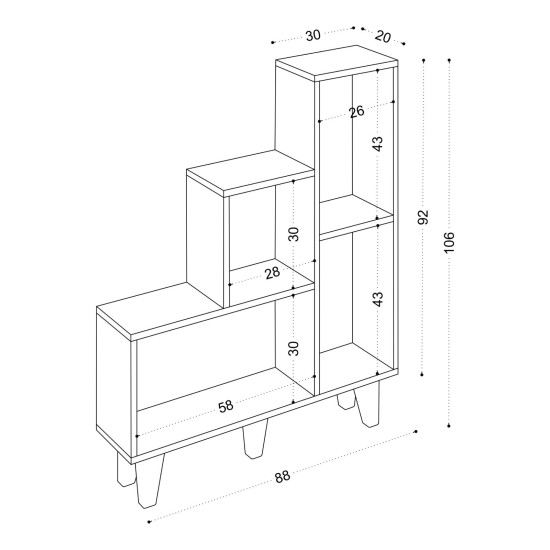 Bookshelf Nisa - White White Bookshelf Nisa - White White