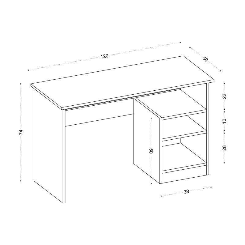 Study Desk Bahar - White White