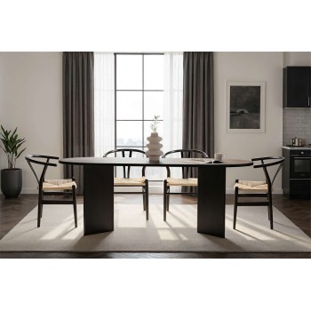 Dining Table Sabella - Wood Black Wood Black
