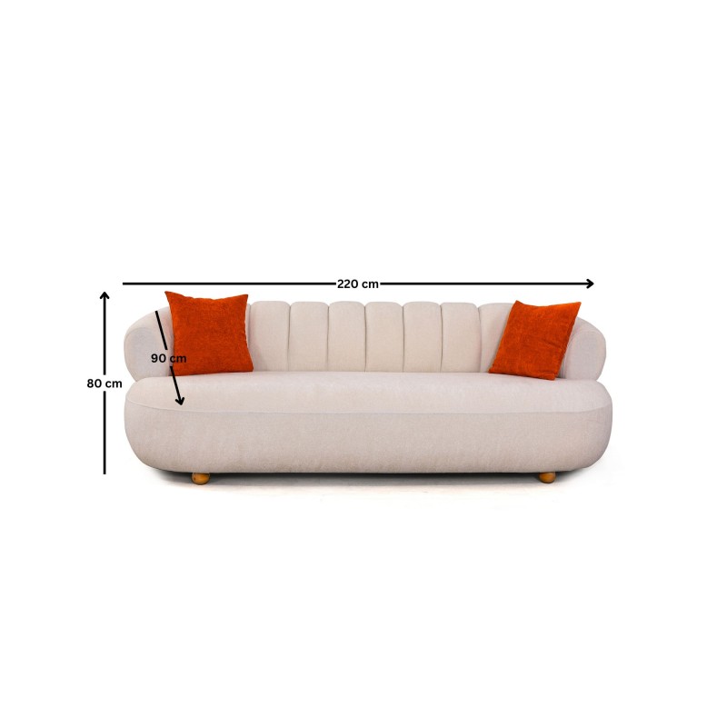 3-Seat Sofa New Roma - White White