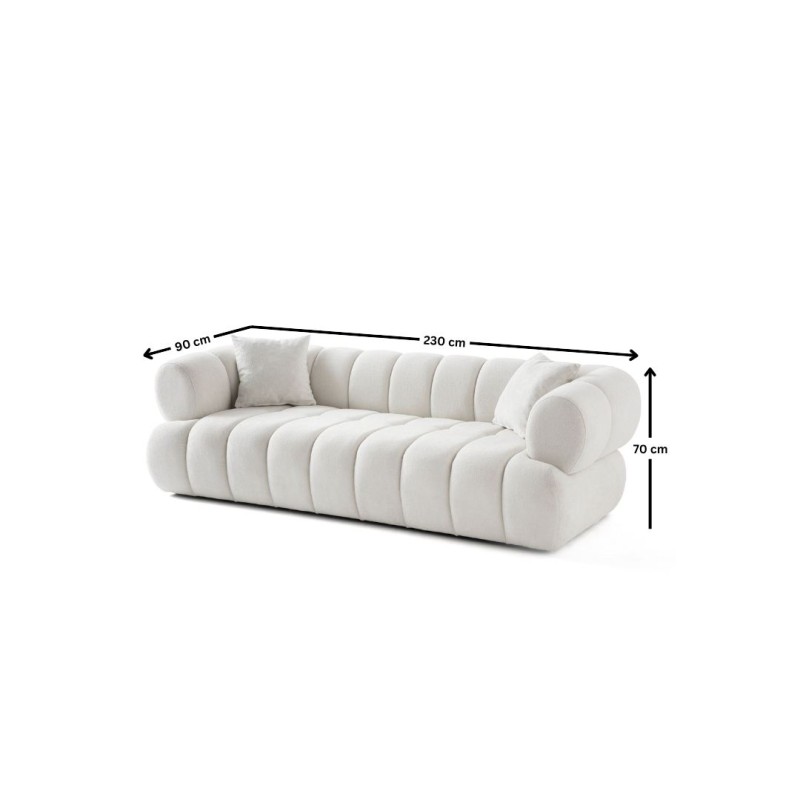 3-Seat Sofa Petra - White White