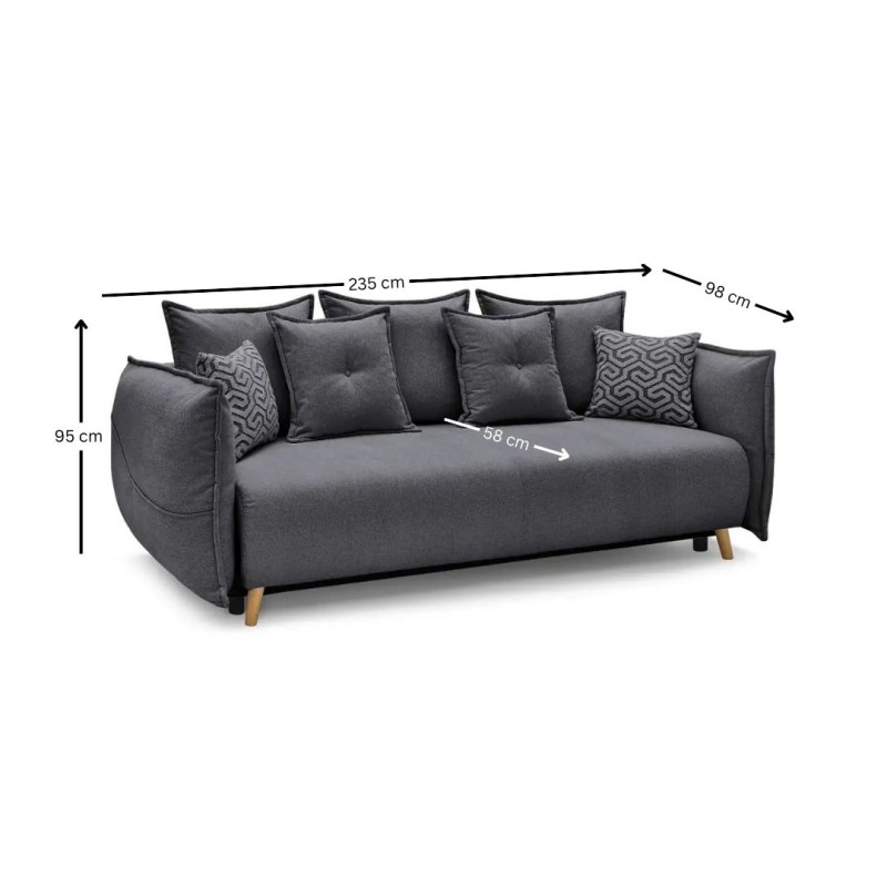 3-Seat Sofa-Bed Puffy - Anthracite Anthracite