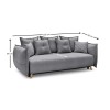 3-Seat Sofa-Bed Puffy - Grey Grey