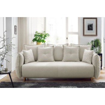 3-Seat Sofa-Bed Puffy - Cream Cream