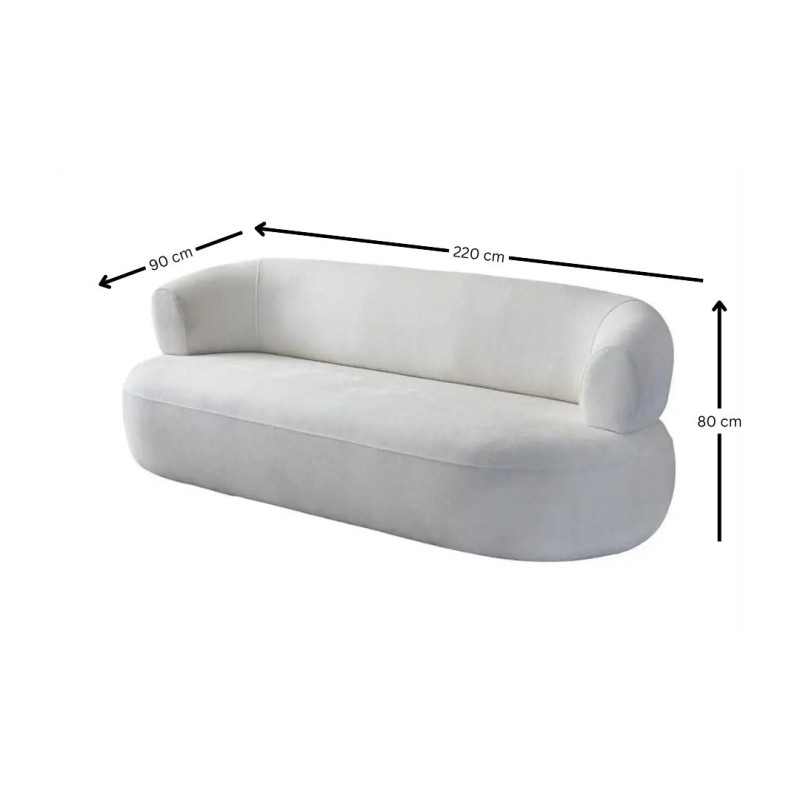 3-Seat Sofa Roma - White White