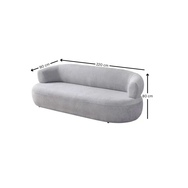 3-Seat Sofa Roma - Grey Grey