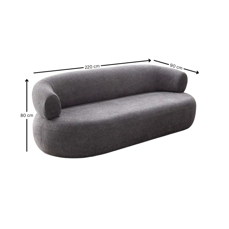 3-Seat Sofa Roma - Dark Grey Dark Grey