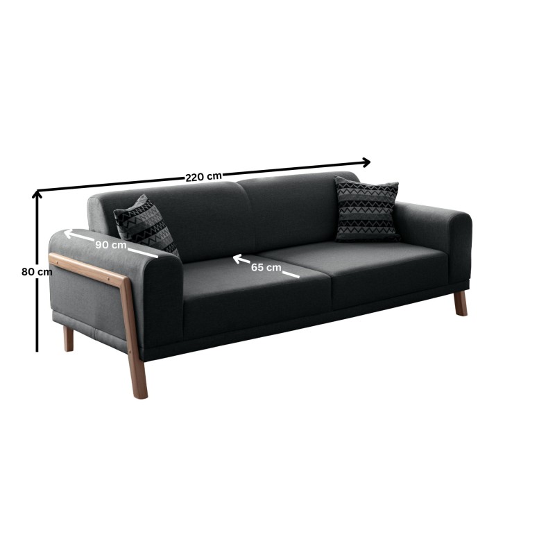 3-Seat Sofa Latte - Anthracite Anthracite