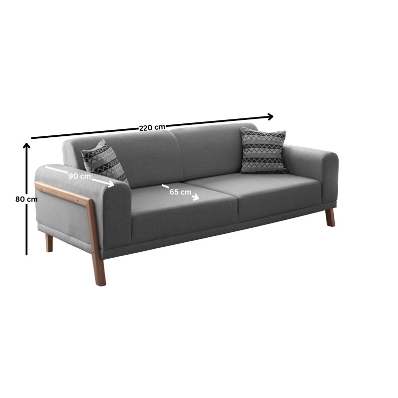 3-Seat Sofa Latte - Grey Grey