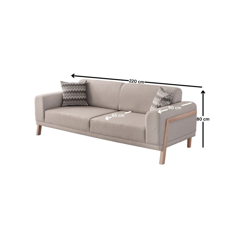 3-Seat Sofa Latte - Cream Cream