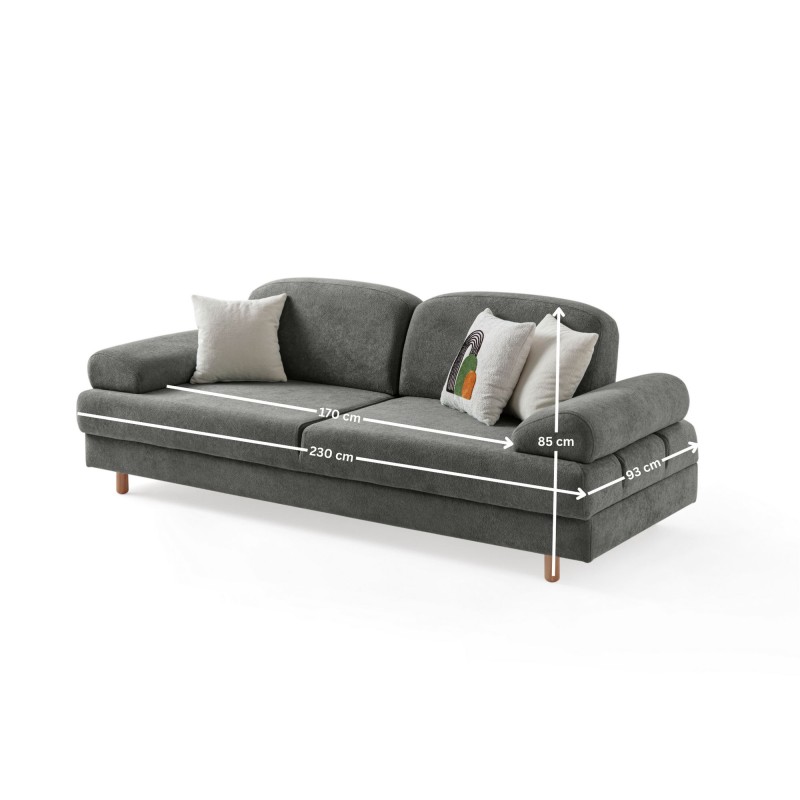 3-Seat Sofa-Bed Aries - Anthracite Anthracite