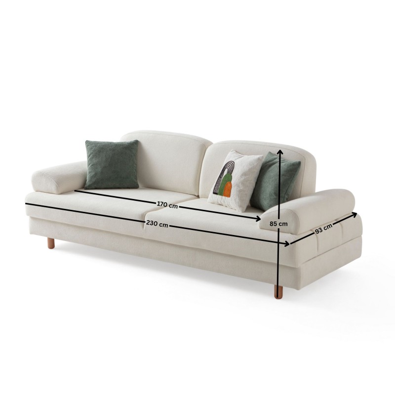 3-Seat Sofa-Bed Aries - White White