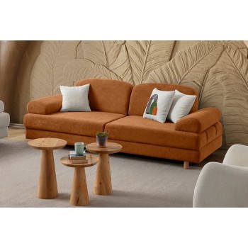 3-Seat Sofa-Bed Aries - Tile Red Tile Red