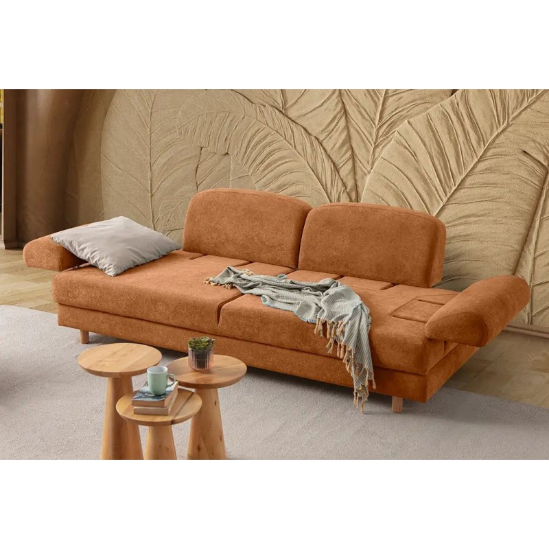 3-Seat Sofa-Bed Aries - Tile Red Tile Red