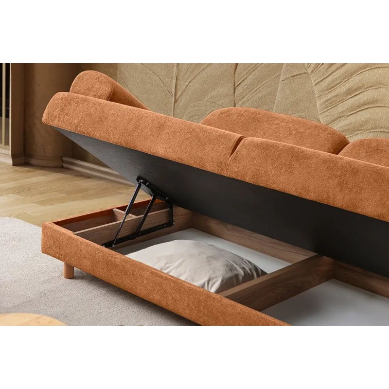 3-Seat Sofa-Bed Aries - Tile Red Tile Red