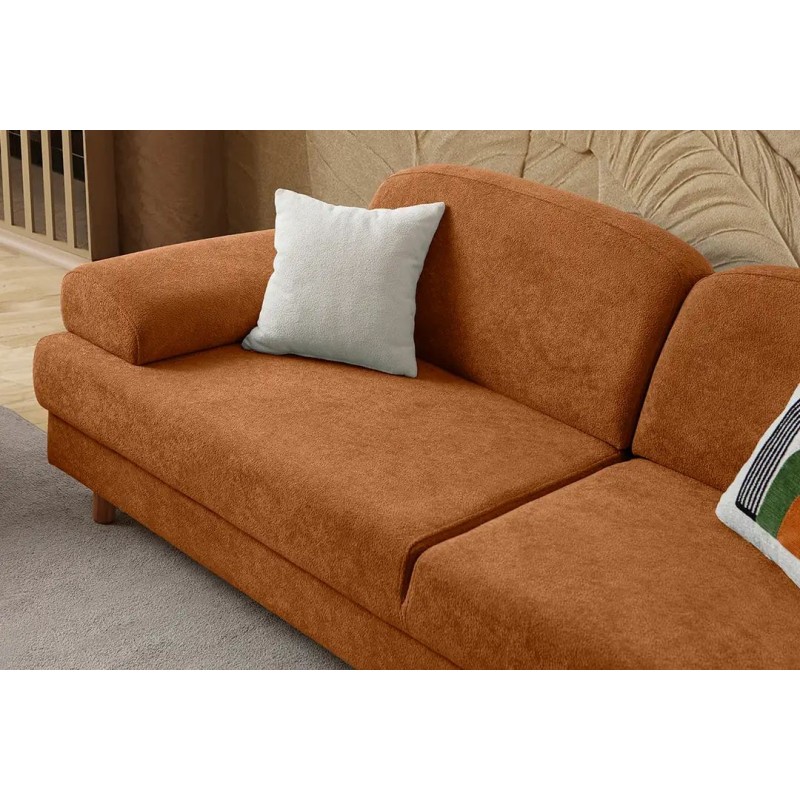 3-Seat Sofa-Bed Aries - Tile Red Tile Red